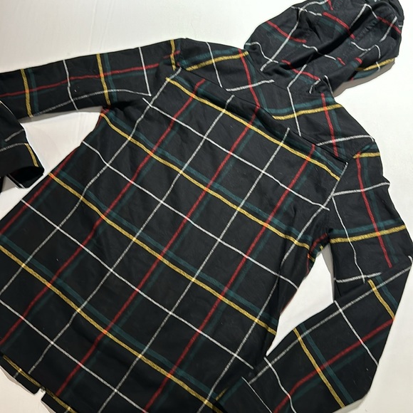 Pendleton Wool Hooded Full Zipper Top Check black w/ multi color stripes Size S - Picture 5 of 10